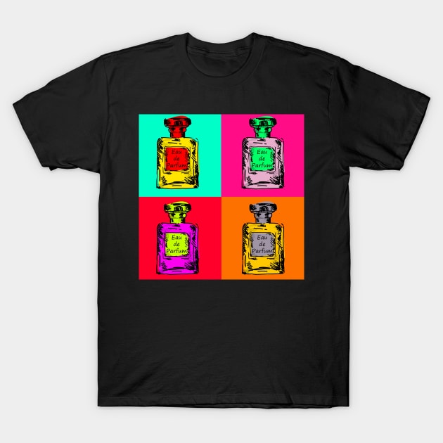 POP ART Perfume Bottle T-Shirt by BeautyMeow